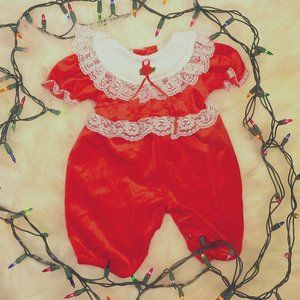 Baby's Classic Red Christmas Jumpsuit